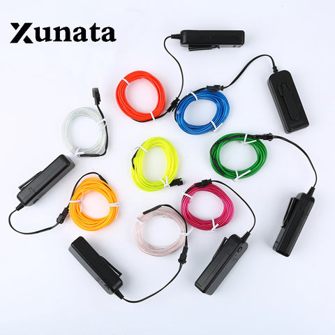 1m/3m/5M 3V Flexible Neon Light Glow EL Wire Rope tape Cable Strip LED Neon Lights Shoes Clothing Car waterproof led strip New