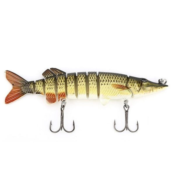 Pro beros 12.8cm Fishing Lures Lifelike Multijointed 9 Segement Pike Swimbait Crankbait 3D Eyes Fishing Lure Hard Fake Fish Bait