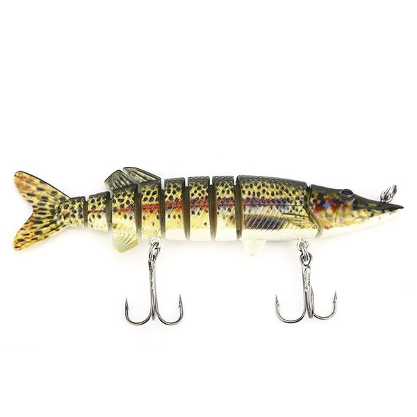 Pro beros 12.8cm Fishing Lures Lifelike Multijointed 9 Segement Pike Swimbait Crankbait 3D Eyes Fishing Lure Hard Fake Fish Bait