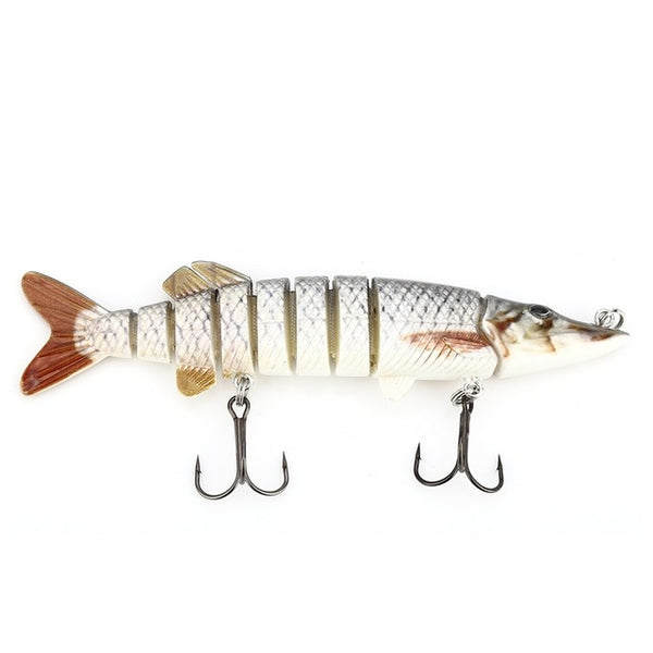 Pro beros 12.8cm Fishing Lures Lifelike Multijointed 9 Segement Pike Swimbait Crankbait 3D Eyes Fishing Lure Hard Fake Fish Bait