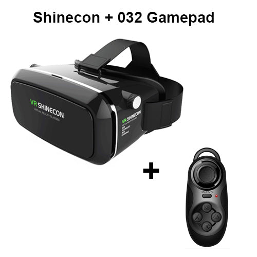 Original VR Shinecon Pro Goggles Virtual Reality Mobile VR 3D Glasses Headset BOX Cardboard Helmet for 4-6' Smartphone + Control