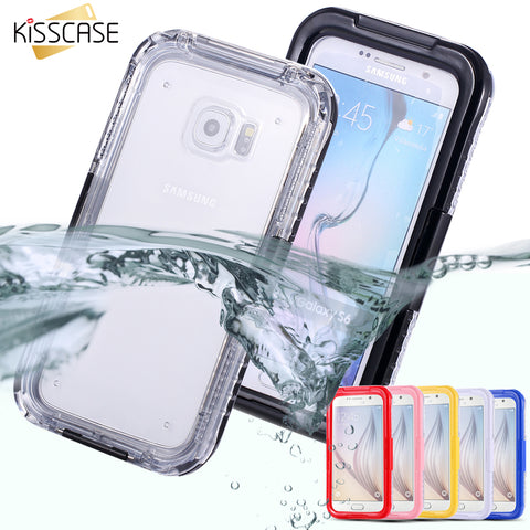 KISSCASE IP-68 Underwater Waterproof Case For Samsung S8 Plus Samsung Galaxy S6 Edge S7 Edge Cases Swimming Diving Phone Bags