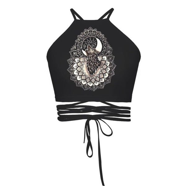 UIDEAZONE Cropped Top Female Halter Top Camis Vest Brandy Melville 3D Creative Sexy Debardeur Women Strappy Bustier Harajuku Top