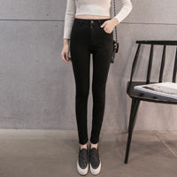 Autumn Women High Waist Jeans Casual Denim Skinny big Size Pencil Pants casual skinny denim pants slim female trousers