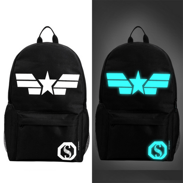 Senkey style Fashion Noctilucent Men's Backpack Anime Luminous Teenagers Men Women's Student Cartoon School Bags Casual Backpack