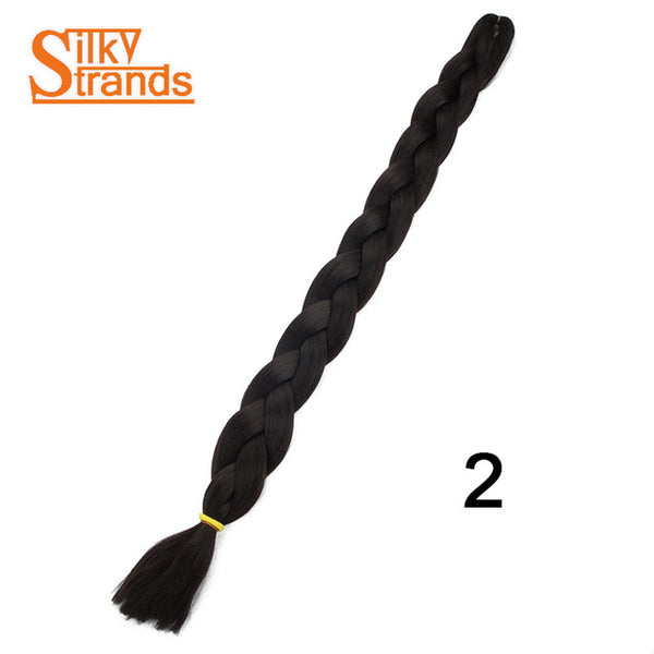 Silky Strands Kanekalon Jumbo Braids Bulk Synthetic Hair 82'' 165g Kanekalon African Braiding Hair Style Crochet Hair