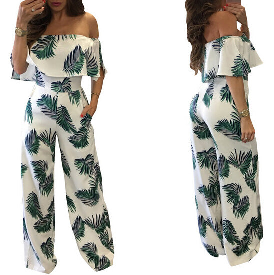 INUPIAT 2017 New Style Women's Jumpsuits Romper Full Length Straight Fashion Off Shoulder Women Jumpsuit for Summer Rompers