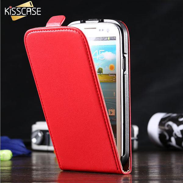 KISSCASE For Samsung Galaxy S3 S4 S5 Leather Phone Case For Samsung Galaxy S8 Plus S7 S6 Edge Plus Vertical Flip Cover Bags Case