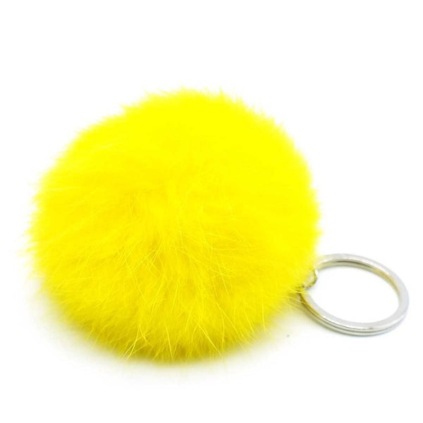 Fashion Artificial faux BIG Fur PomPom keychain leather Bag Ball natural rabbit fur keychain pom pom Lovely Fluffy Key Chain