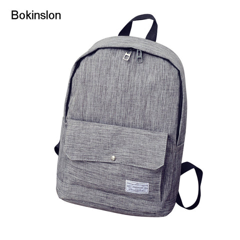 New 2017 Fashion Men Backpacks Bags Canvas Solid Color Man Backpacks For Student Popular Simple Male Casual Travel Bags