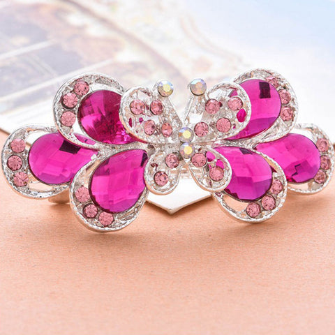 1 pc Retro Vintage Hairpins Ladies Crystal Butterfly Hair clip girl barrette hair accessories for women pink blue color