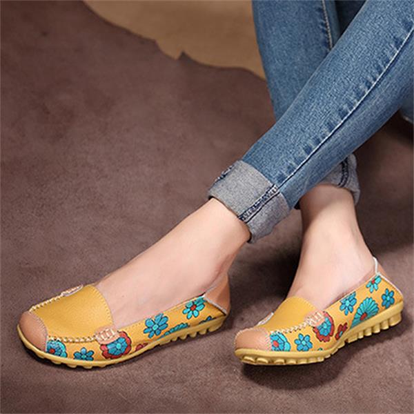 Women Flats 2017 PU Leather Casual Loafers Floral Walking Shoes Woman Moccasins Ladies Fashion Brand Women Casual Shoes DT913