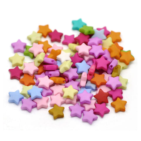 DoreenBeads 500PCs Mixed Star Acrylic Spacer Beads 9x9mm(3/8"x 3/8")(B19424), yiwu