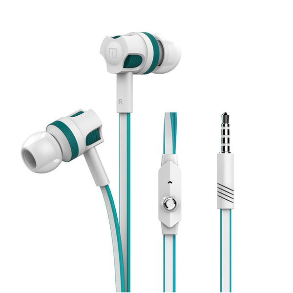 Hot sale JM26 stereo Earphones 3.5MM in-ear earbuds headsets Super Bass sound Headphone with flat cable with mic for IPhone HTC