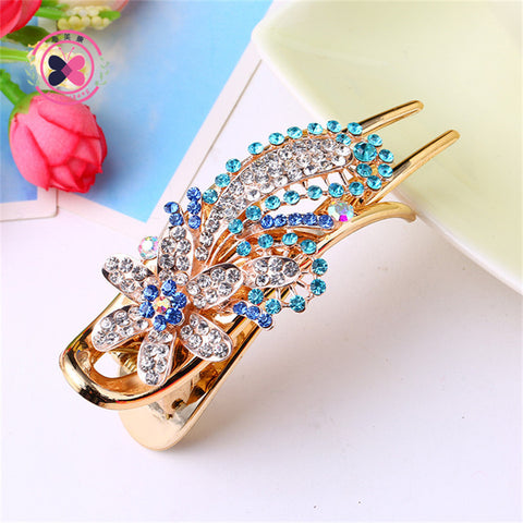 haimeikang Hairpin Claws spring Alloy Rhinestone Hair Clips  Hair Ornament Bride Hair Accessories  Wedding Gum Hair Female 1pcs