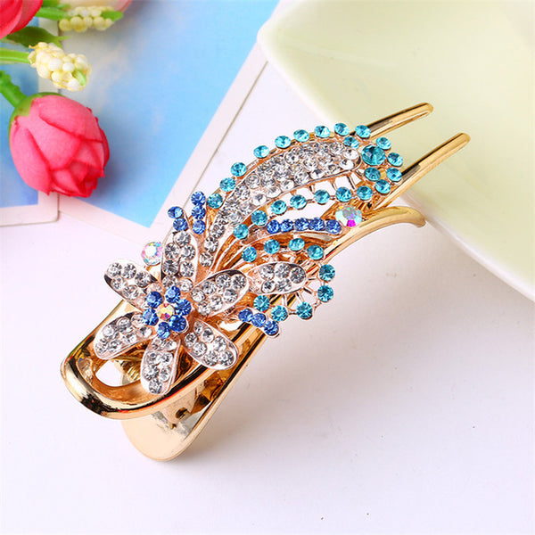 haimeikang Hairpin Claws spring Alloy Rhinestone Hair Clips  Hair Ornament Bride Hair Accessories  Wedding Gum Hair Female 1pcs