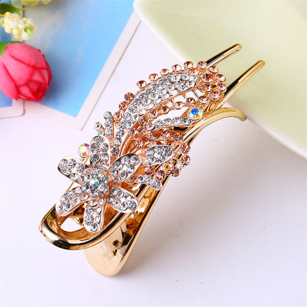 haimeikang Hairpin Claws spring Alloy Rhinestone Hair Clips  Hair Ornament Bride Hair Accessories  Wedding Gum Hair Female 1pcs