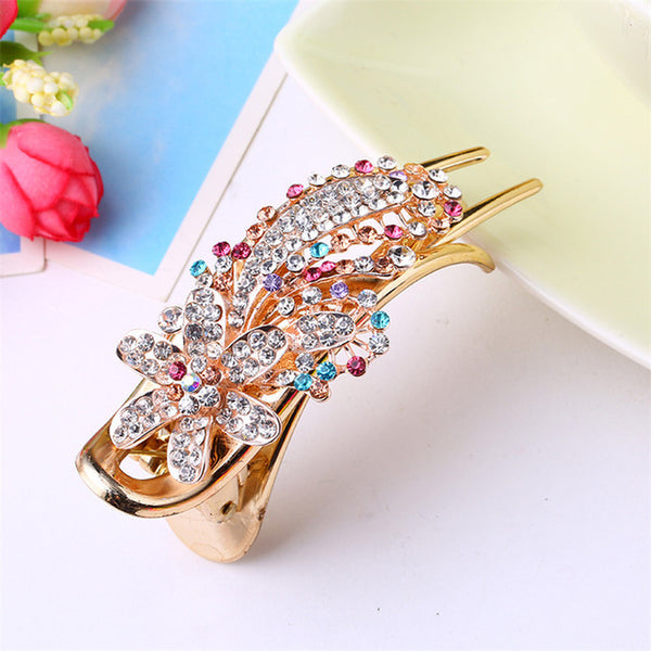 haimeikang Hairpin Claws spring Alloy Rhinestone Hair Clips  Hair Ornament Bride Hair Accessories  Wedding Gum Hair Female 1pcs