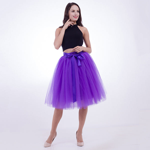 Custom-made Midi Tulle Skirt American Apparel Tutu Skirts Womens Petticoat Elastic Belt 2017 Summer faldas saia jupe BSQ002