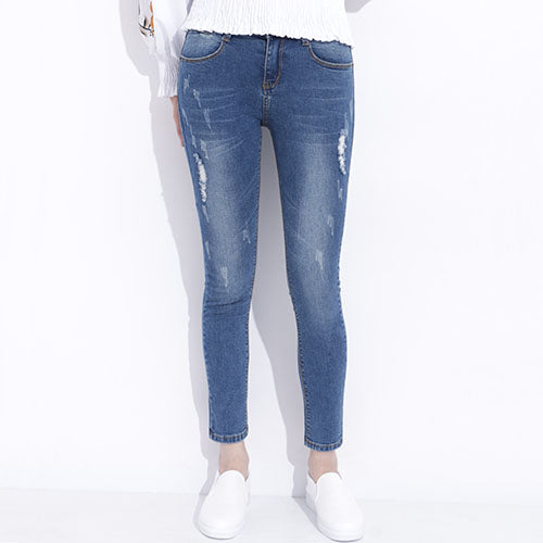 Ripped Jeans For Women Skinny Denim Capri Jeans Femme Stretch Female Jeans Vaqueros Mujer Slim Pencil Pants For Women GAREMAY