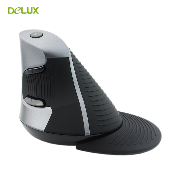 Delux M618 Wireless Ergonomic Vertical Mouse 2.4g 6 Button Mice 1600 DPI Computer USB Optical Mause for PC Laptop Office