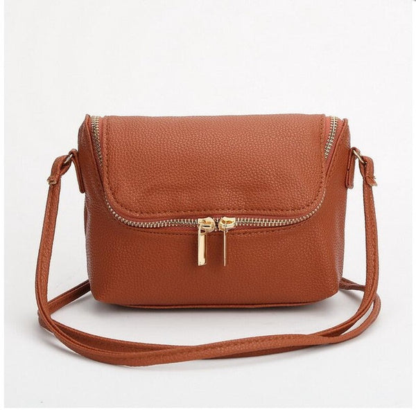 Famous Brand Design Small Fold Over Bag Mini Women Messenger bags Leather Crossbody Sling Shoulder bags Handbags Purses Zipper