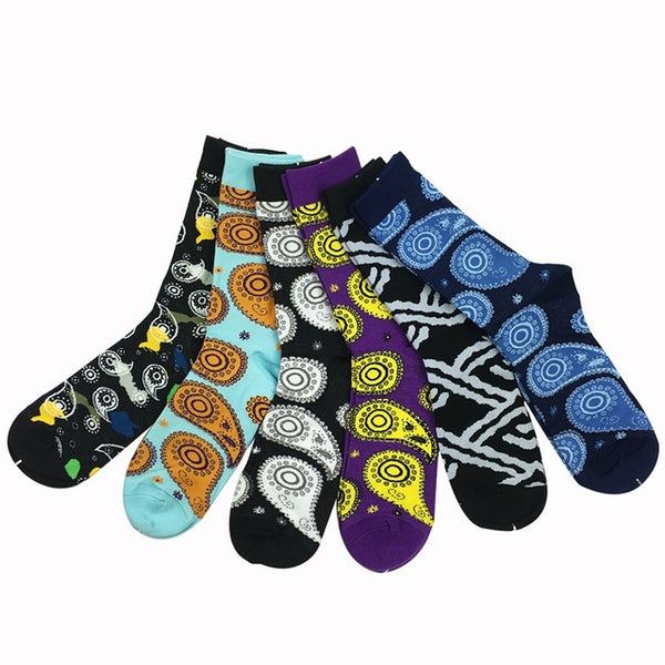 Match-Up Men's colorful combed cotton socks wedding gift socks (6pairs/lot )