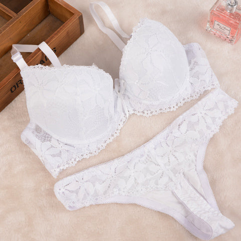 [Cheap]New 2016 Lace Embroidery Bra Set Women Plus Size Push Up Underwear Set Bra and Panty Set 32 34 36 38 ABC Cup For Female