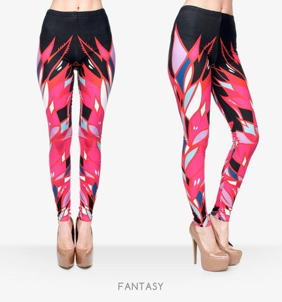 Zohra Brand Women Colour Geometry Printing Legging High Elastic Fitness Legging Trousers LeggingsWomen Pants