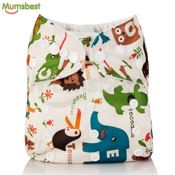 [Mumsbest] 2017 Washable Baby Cloth Diaper Cover Waterproof Cartoon Owl Baby Diapers Reusable Cloth Nappy Suit 0-2years 3-13kg