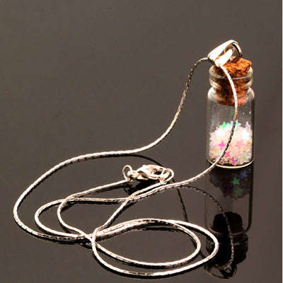 Women Chain Pendant Necklace Star Glass Wishing Bottle Long Necklaces Charms Gift Women Jewelry Choker Collares DIY N2121