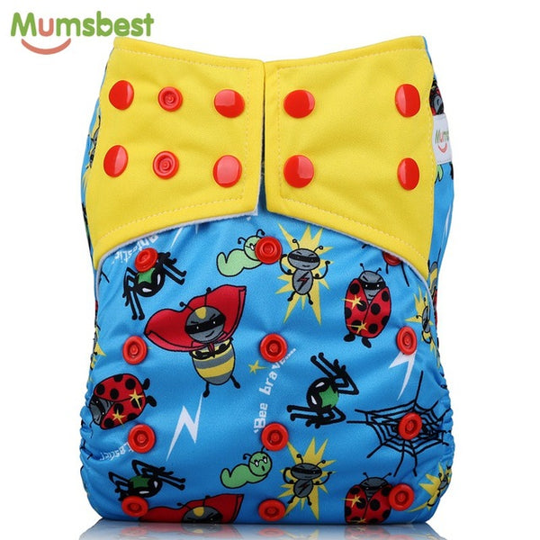 [Mumsbest] 2017 New Baby Cloth Diapers Adjustable Cartoon Foxes Cloth Nappy Washable Waterproof Reusable Babies Pocket Nappies