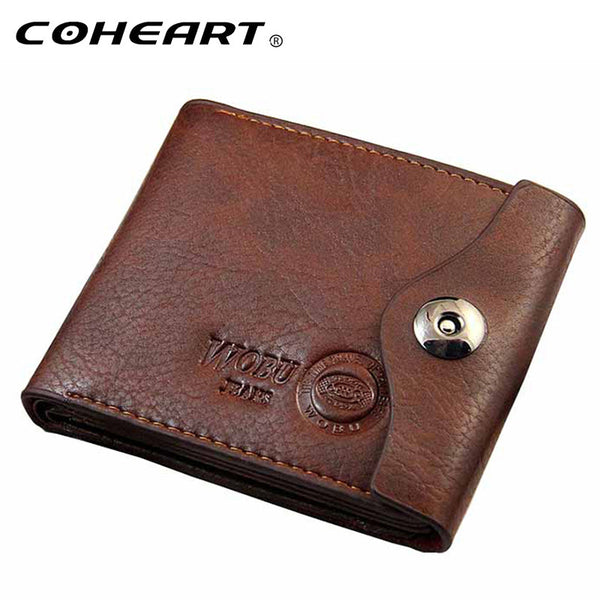 COHEART Men Hasp Wallet Leather Purse Trifold Wallets For Man High Quality Big Capacity Credit Crad Holders Money Bag Cheap