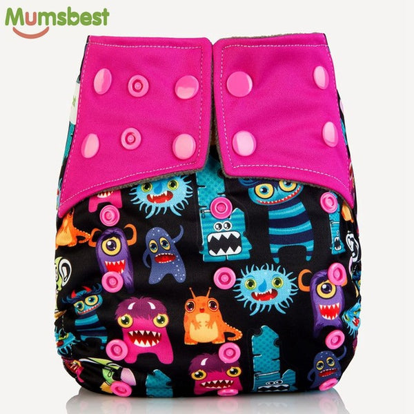 [Mumsbest] 100% Charcoal Bamboo Inner Baby Washable Cloth Nappy  Reusable Pocket Diaper Suit 0-2 years 3-15kg