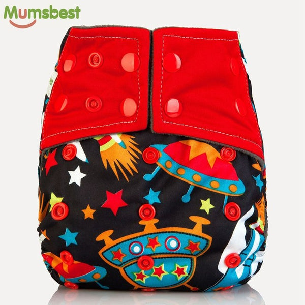 [Mumsbest] 100% Charcoal Bamboo Inner Baby Washable Cloth Nappy  Reusable Pocket Diaper Suit 0-2 years 3-15kg