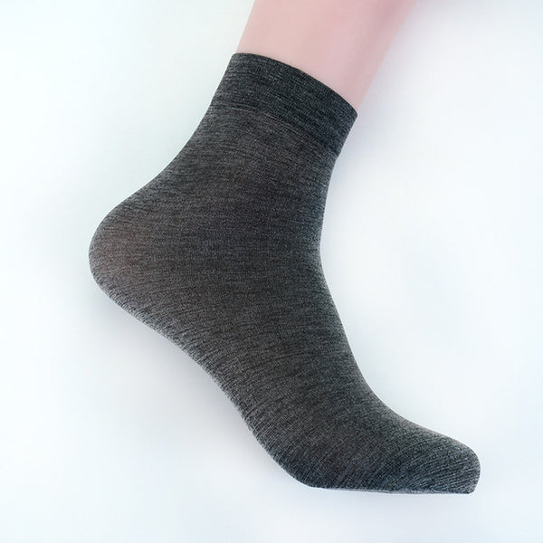 5 Pair High Quality Men Velvet Socks Summer Thin Silk High Elastic Nylon Low Price Cool Feeling Solid Color Breathable Socks