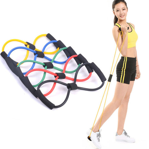 1pcs 8 Shaped Elastic Tension  Rope Chest Expander Yoga Pilates Sport Fitness Belt Body Shape Health Care Random Color
