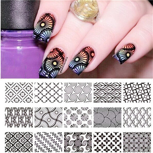 Various Flower Pattern Rectangle Nail Stamp Image Plate BORN PRETTY Floral Design Stamping Template