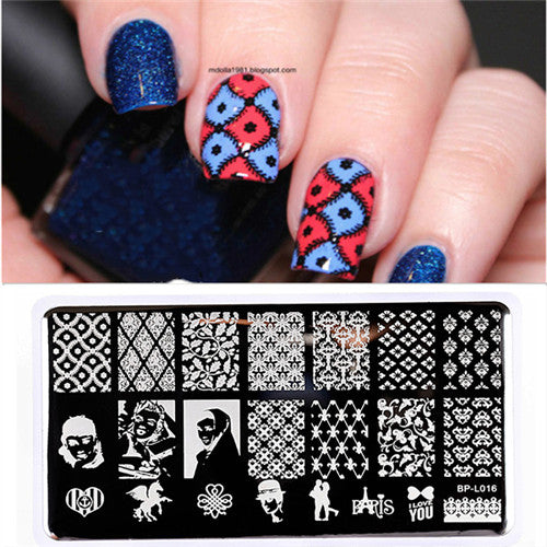 Various Flower Pattern Rectangle Nail Stamp Image Plate BORN PRETTY Floral Design Stamping Template