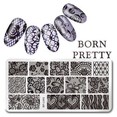 Various Flower Pattern Rectangle Nail Stamp Image Plate BORN PRETTY Floral Design Stamping Template