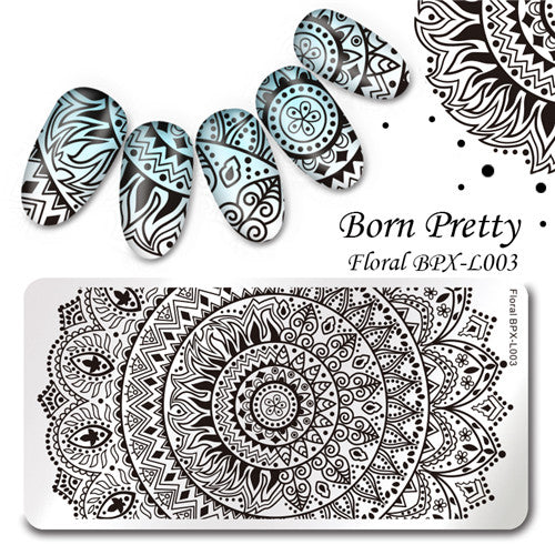 Various Flower Pattern Rectangle Nail Stamp Image Plate BORN PRETTY Floral Design Stamping Template