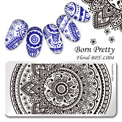 Various Flower Pattern Rectangle Nail Stamp Image Plate BORN PRETTY Floral Design Stamping Template