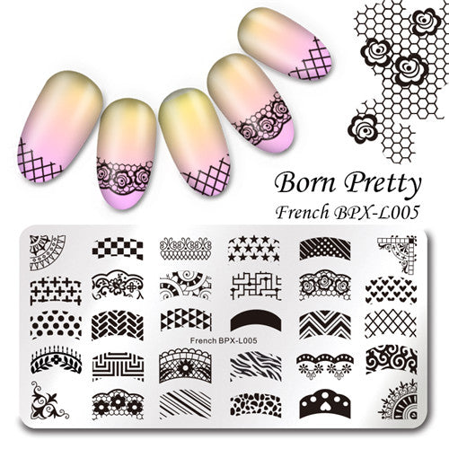 Various Flower Pattern Rectangle Nail Stamp Image Plate BORN PRETTY Floral Design Stamping Template