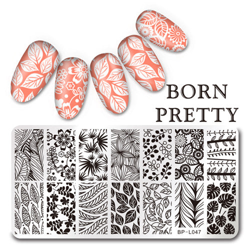 Various Flower Pattern Rectangle Nail Stamp Image Plate BORN PRETTY Floral Design Stamping Template