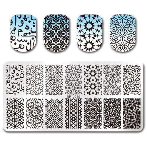 Various Flower Pattern Rectangle Nail Stamp Image Plate BORN PRETTY Floral Design Stamping Template