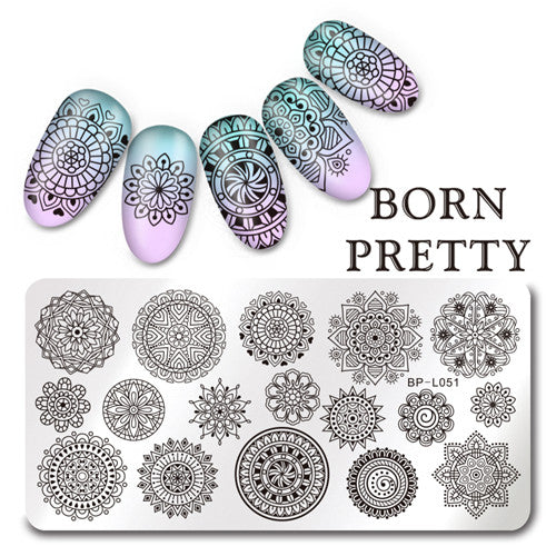 Various Flower Pattern Rectangle Nail Stamp Image Plate BORN PRETTY Floral Design Stamping Template