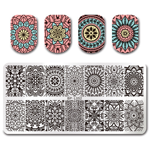 Various Flower Pattern Rectangle Nail Stamp Image Plate BORN PRETTY Floral Design Stamping Template