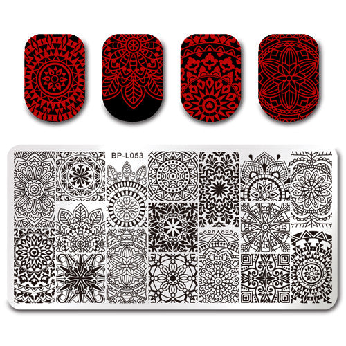 Various Flower Pattern Rectangle Nail Stamp Image Plate BORN PRETTY Floral Design Stamping Template