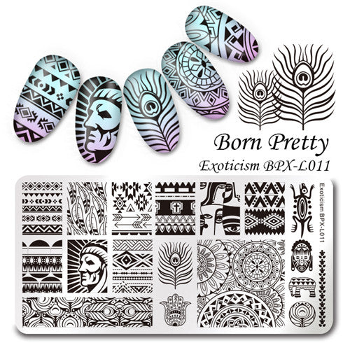 Various Flower Pattern Rectangle Nail Stamp Image Plate BORN PRETTY Floral Design Stamping Template