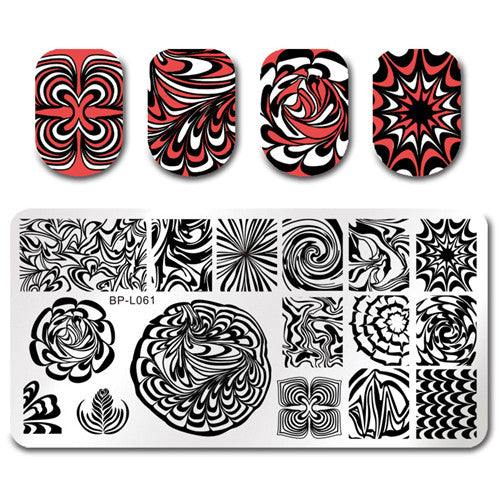 Various Flower Pattern Rectangle Nail Stamp Image Plate BORN PRETTY Floral Design Stamping Template